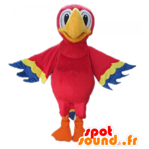 Mascot červená Parrot, žlutá a modrá, obří - MASFR22690 - Maskoti papoušci
