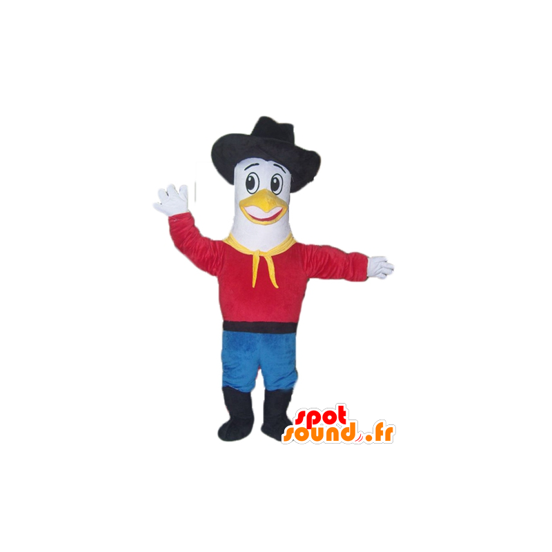 Mascot lokki, kyyhkynen pukeutunut cowboy - MASFR22691 - Maskotteja meressä