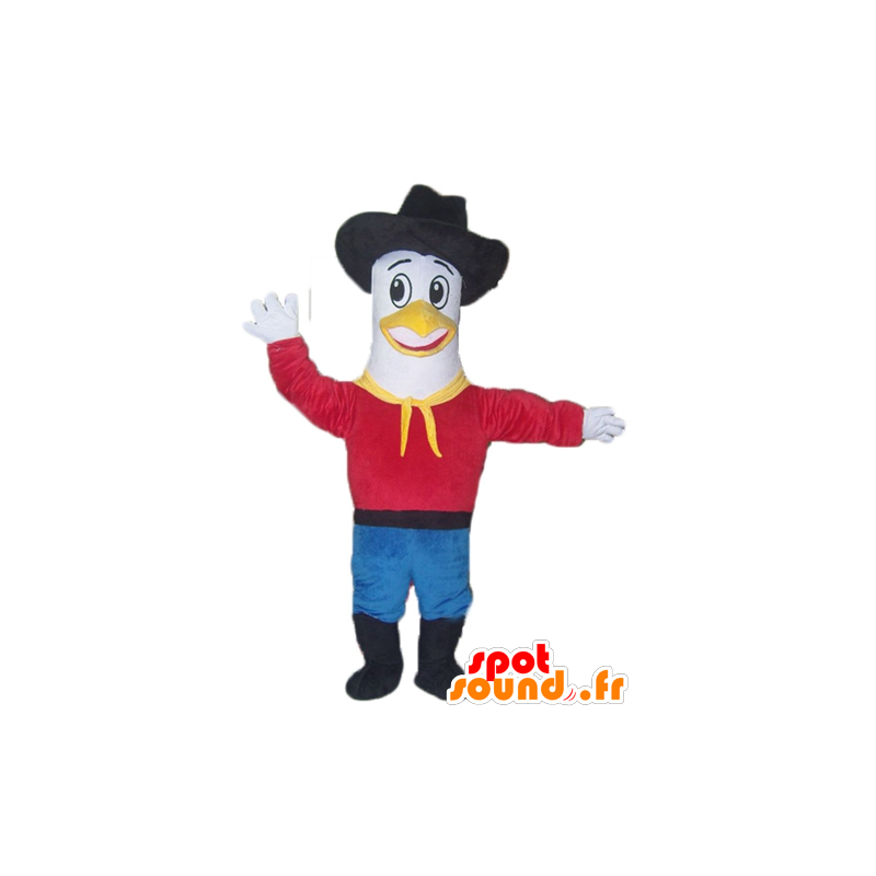 Mascot seagull, pigeon dressed in cowboy - MASFR22691 - Mascots of the ocean