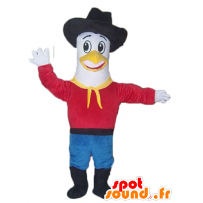 Mascot gaivota, pombo vestida de cowboy - MASFR22691 - Mascotes do oceano