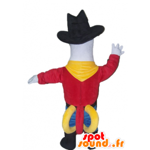 Mascot seagull, pigeon dressed in cowboy - MASFR22691 - Mascots of the ocean