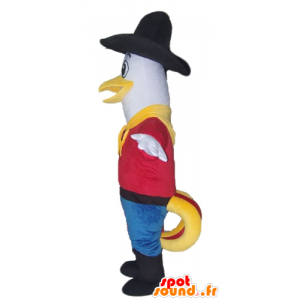 Mascot gaivota, pombo vestida de cowboy - MASFR22691 - Mascotes do oceano