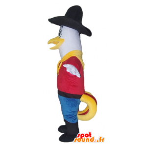 Mascot gaivota, pombo vestida de cowboy - MASFR22691 - Mascotes do oceano