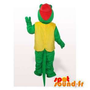 Krokodille maskot med rød hætte - Spotsound maskot kostume
