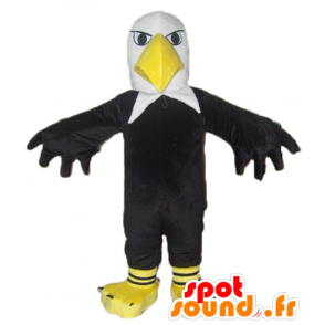 Black eagle mascotte, bianco e giallo gigante - MASFR22692 - Mascotte degli uccelli