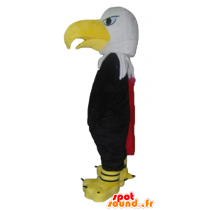 Black eagle mascotte, bianco e giallo gigante - MASFR22692 - Mascotte degli uccelli