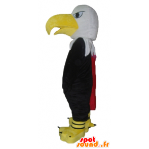 Mascot águia preta, branca e amarela, gigante - MASFR22692 - aves mascote