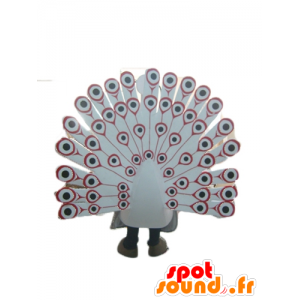 Mascot mooie Pauw beige, wit, rood en zwart - MASFR22693 - Mascot vogels