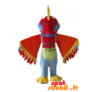 Mascot pássaro multicolorido com penas na cabeça - MASFR22694 - aves mascote