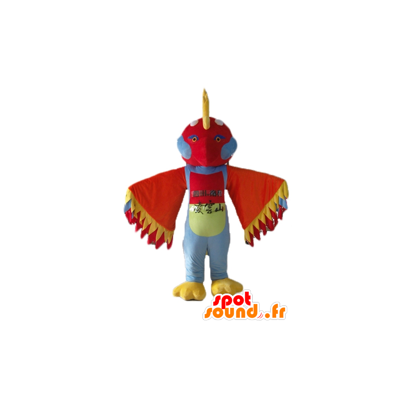 Mascot veelkleurige vogel met veren op het hoofd - MASFR22694 - Mascot vogels