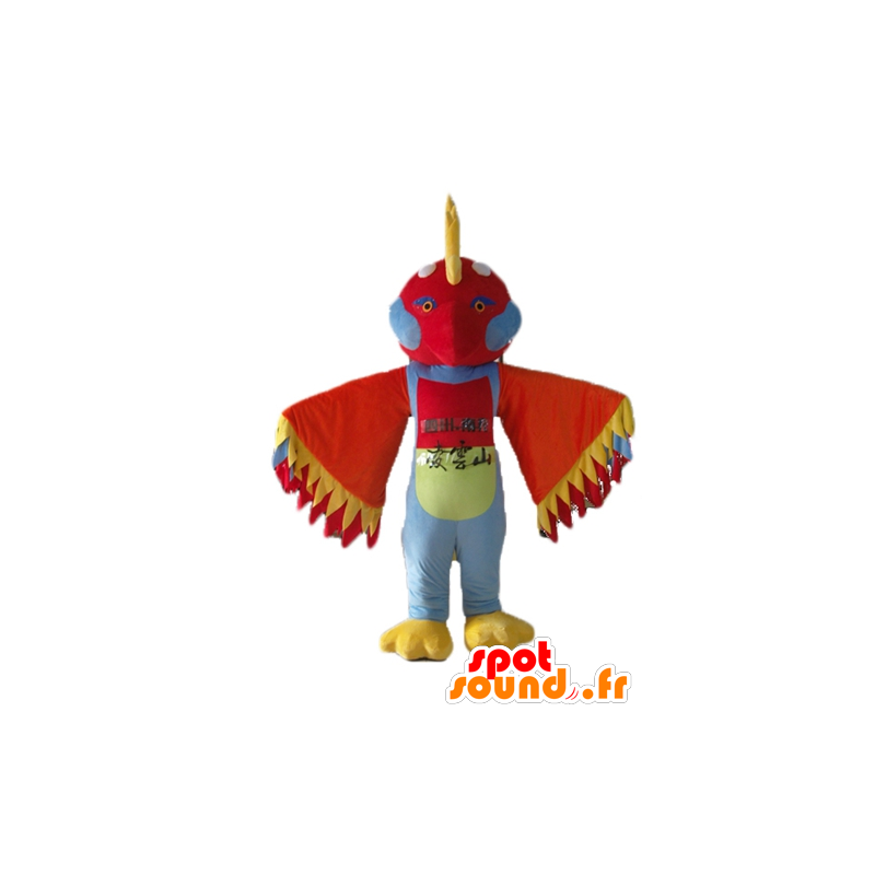 Maskot mnohobarevný pták s peřím na hlavě - MASFR22694 - maskot ptáci