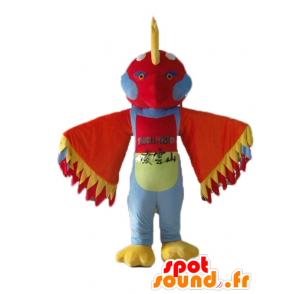 Mascot multicolored bird with feathers on the head - MASFR22694 - Mascot of birds