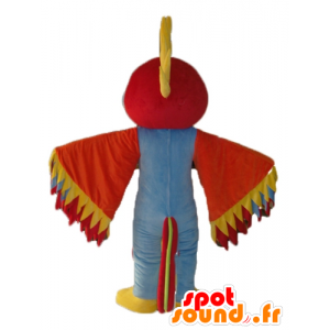 Mascotte d'oiseau multicolore avec des plumes sur la tête - MASFR22694 - Mascotte d'oiseaux