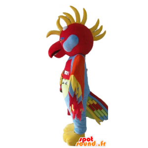 Mascot multicolored bird with feathers on the head - MASFR22694 - Mascot of birds