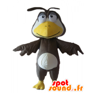 Big bird mascot black, white and yellow - MASFR22695 - Mascot of birds