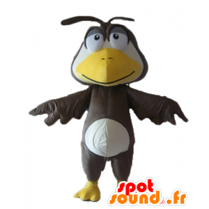Duży ptak maskotka czarny, biały i żółty - MASFR22695 - ptaki Mascot