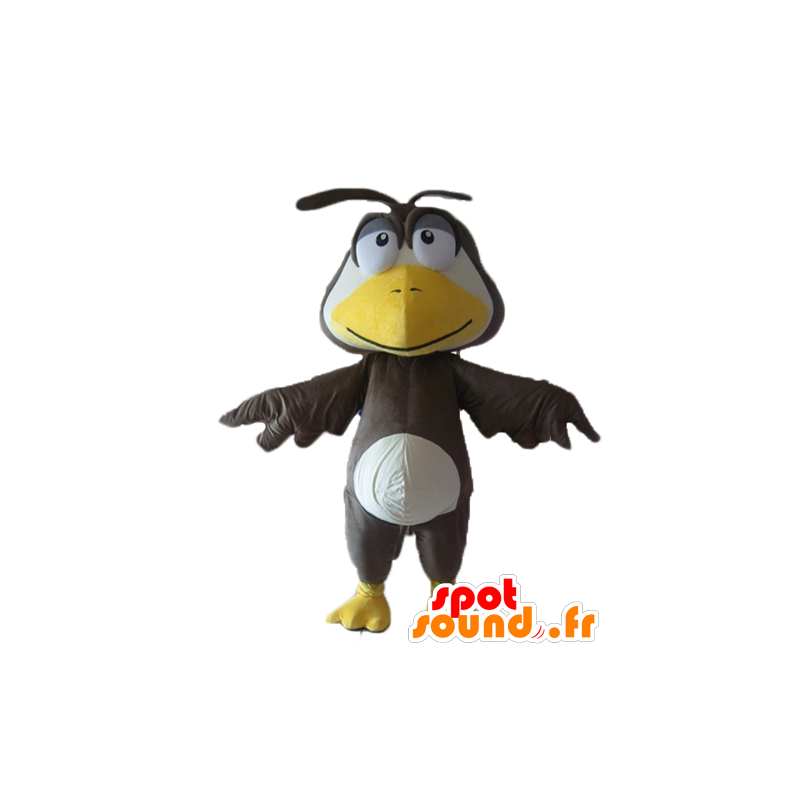 Big bird mascot black, white and yellow - MASFR22695 - Mascot of birds