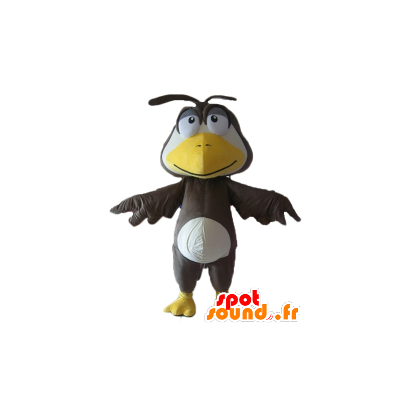 Duży ptak maskotka czarny, biały i żółty - MASFR22695 - ptaki Mascot