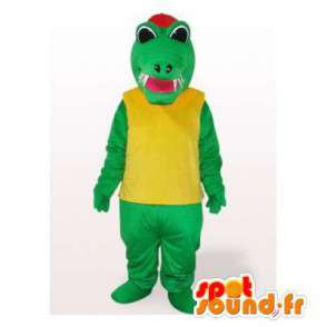 Krokodille maskot med rød lue - MASFR006517 - Mascot krokodiller