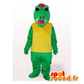 Mascote crocodilo com um boné vermelho - MASFR006517 - crocodilos mascote