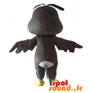 Großer Vogel Maskottchen schwarz, weiß und gelb - MASFR22695 - Maskottchen der Vögel