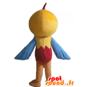 Gallina mascotte, pulcino giallo, blu e rosso - MASFR22697 - Mascotte di galline pollo gallo