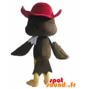 Maskotka orzeł, brązowy vautour z piratem kapelusz - MASFR22698 - ptaki Mascot