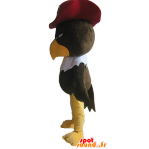 Aquila mascotte, avvoltoio con un cappello da pirata marrone - MASFR22698 - Mascotte degli uccelli