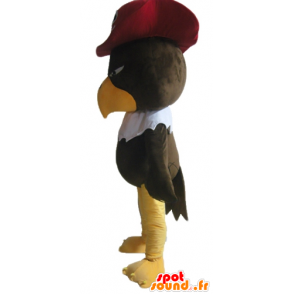 Maskotka orzeł, brązowy vautour z piratem kapelusz - MASFR22698 - ptaki Mascot
