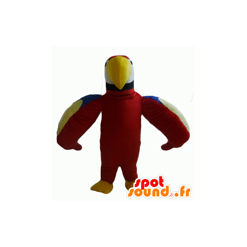 Maskot smuk papegøje rød, grøn, blå og gul - Spotsound maskot