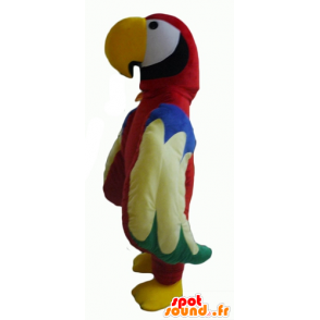 Papagaio mascote consideravelmente vermelho, verde, azul e amarelo - MASFR22699 - mascotes papagaios