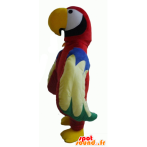 Pappagallo mascotte piuttosto rosso, verde, blu e giallo - MASFR22699 - Mascotte di pappagalli