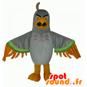 Grey Eagle Mascot, verde e laranja, mal-olhando - MASFR22701 - aves mascote