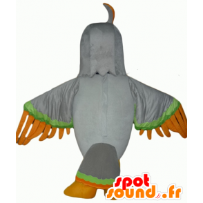 Grey Eagle Mascot, verde e laranja, mal-olhando - MASFR22701 - aves mascote