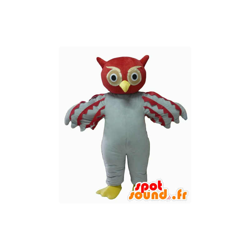 Maskotka czerwony i biały sowa, gigant - MASFR22702 - ptaki Mascot