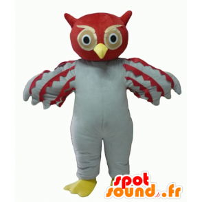 Mascot red and white owl, giant - MASFR22702 - Mascot of birds