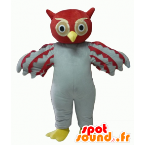 Maskottchen-rote und weiße Eule, Riesen- - MASFR22702 - Maskottchen der Vögel