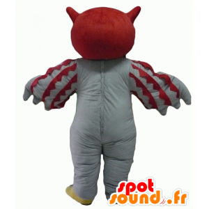 Mascot red and white owl, giant - MASFR22702 - Mascot of birds