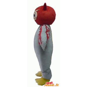 Mascot red and white owl, giant - MASFR22702 - Mascot of birds