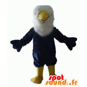 Mascot blauwe adelaar, wit en geel, al harige - MASFR22703 - Mascot vogels