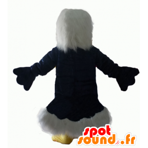 Aquila mascotte blu, bianco e giallo, tutto peloso - MASFR22703 - Mascotte degli uccelli