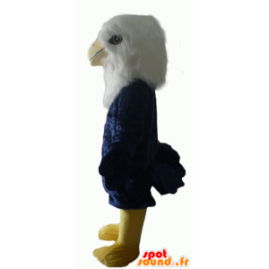 Águila azul mascota, blanco y amarillo, toda peluda - MASFR22703 - Mascota de aves