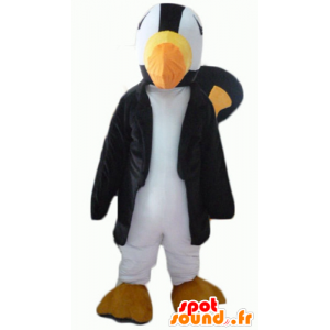 Mascot toucan, parrot black, white and yellow - MASFR22704 - Mascots of parrots