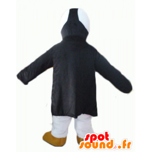 Mascot toucan, papukaija musta, valkoinen ja keltainen - MASFR22704 - Mascottes de perroquets