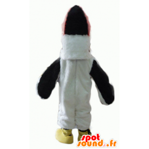 Mascot beautiful white bird, black and red with a large beak - MASFR22707 - Mascot of birds