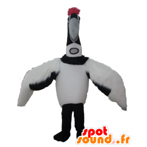 Mascotte de grand oiseau noir et blanc, d'oiseau migrateur - MASFR22712 - Mascotte d'oiseaux