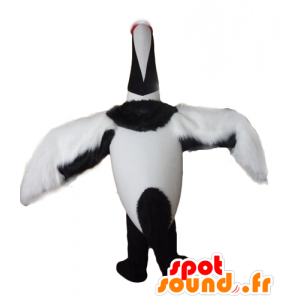 Mascot grande uccello bianco e nero, uccello migratore - MASFR22712 - Mascotte degli uccelli