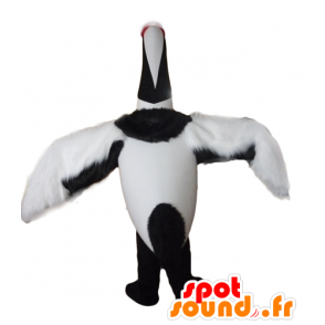 Mascot grande uccello bianco e nero, uccello migratore - MASFR22712 - Mascotte degli uccelli