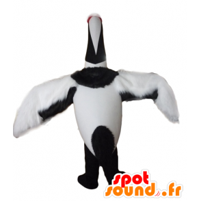 Mascotte de grand oiseau noir et blanc, d'oiseau migrateur - MASFR22712 - Mascotte d'oiseaux