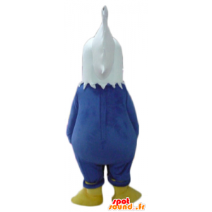 Mascot águia azul, branco e amarelo, gigante, gordo - MASFR22713 - aves mascote